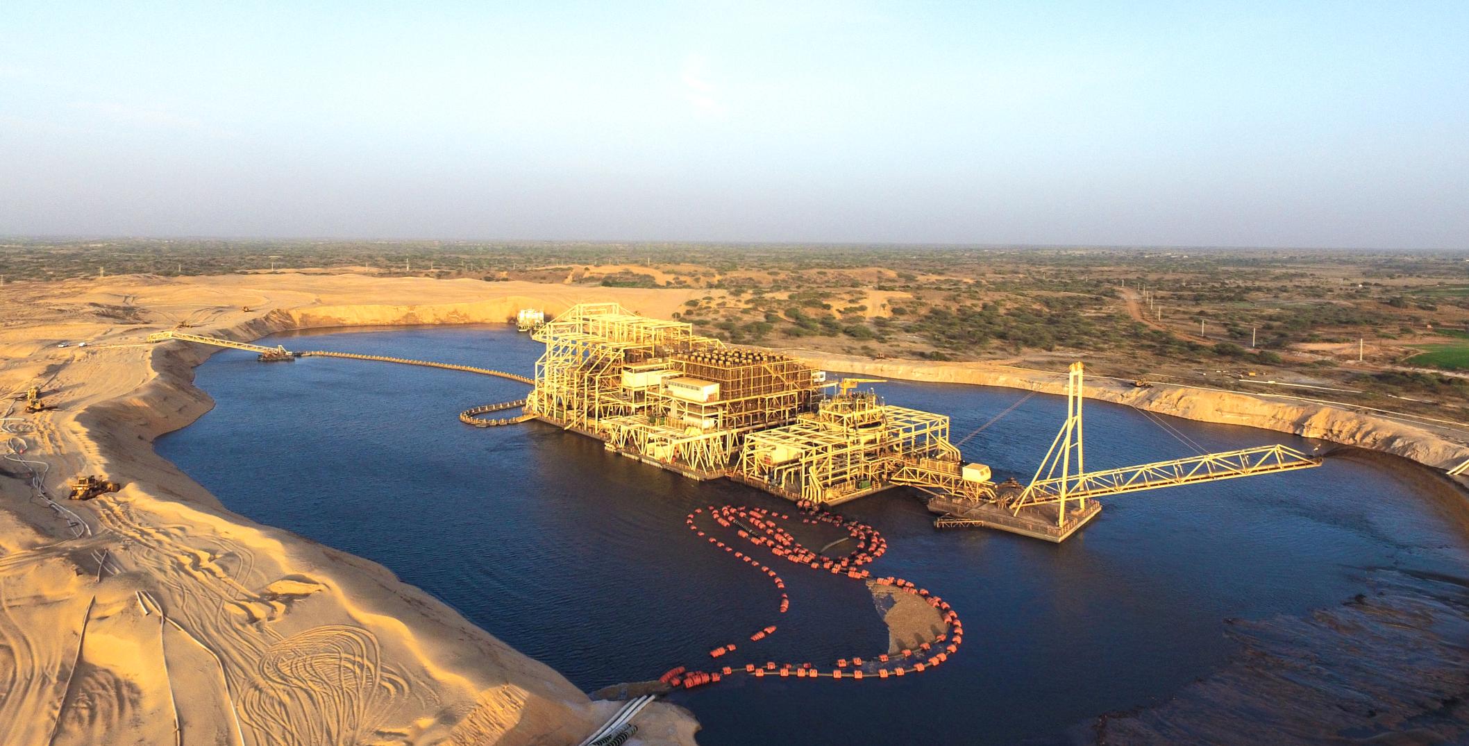 Aerial photo of extractives site in Senegal 