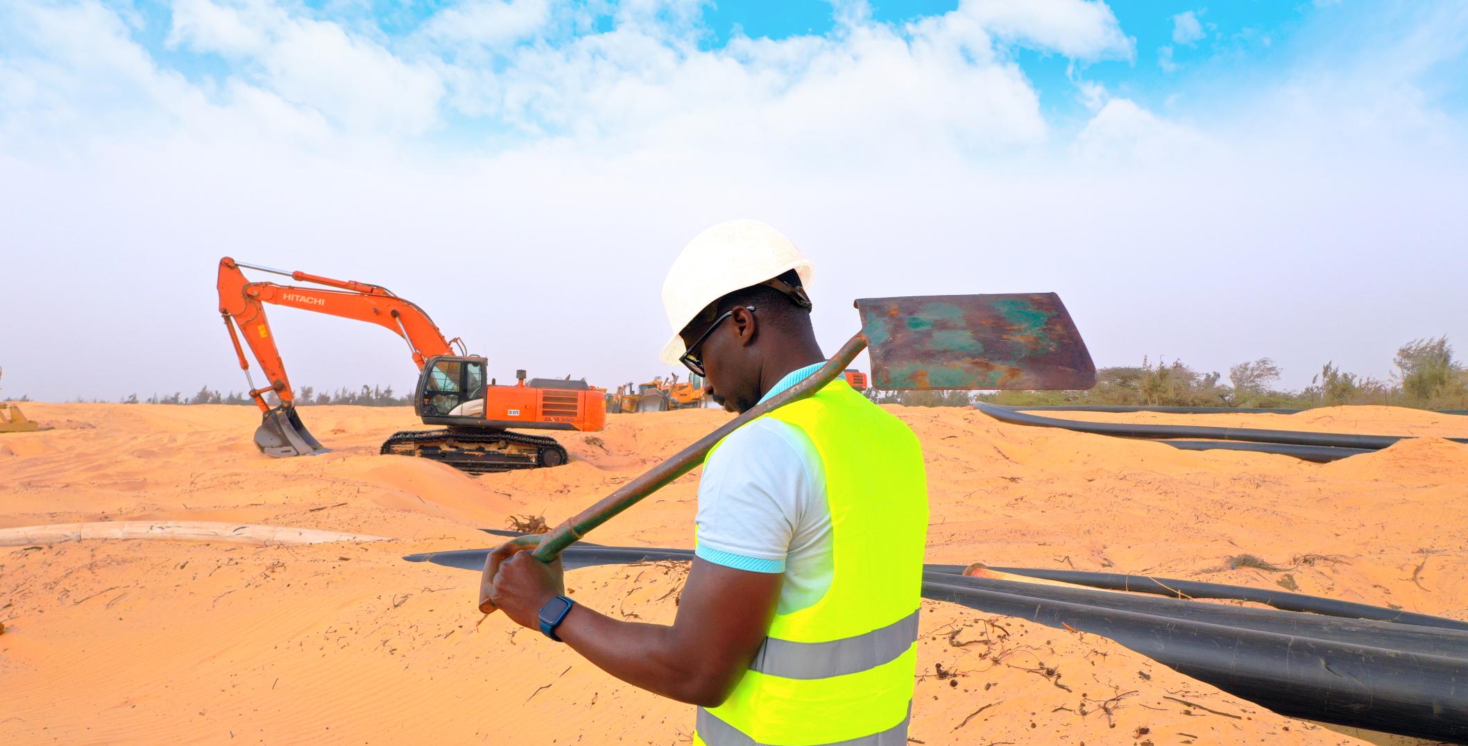 Male worker at the mining site in Senegal