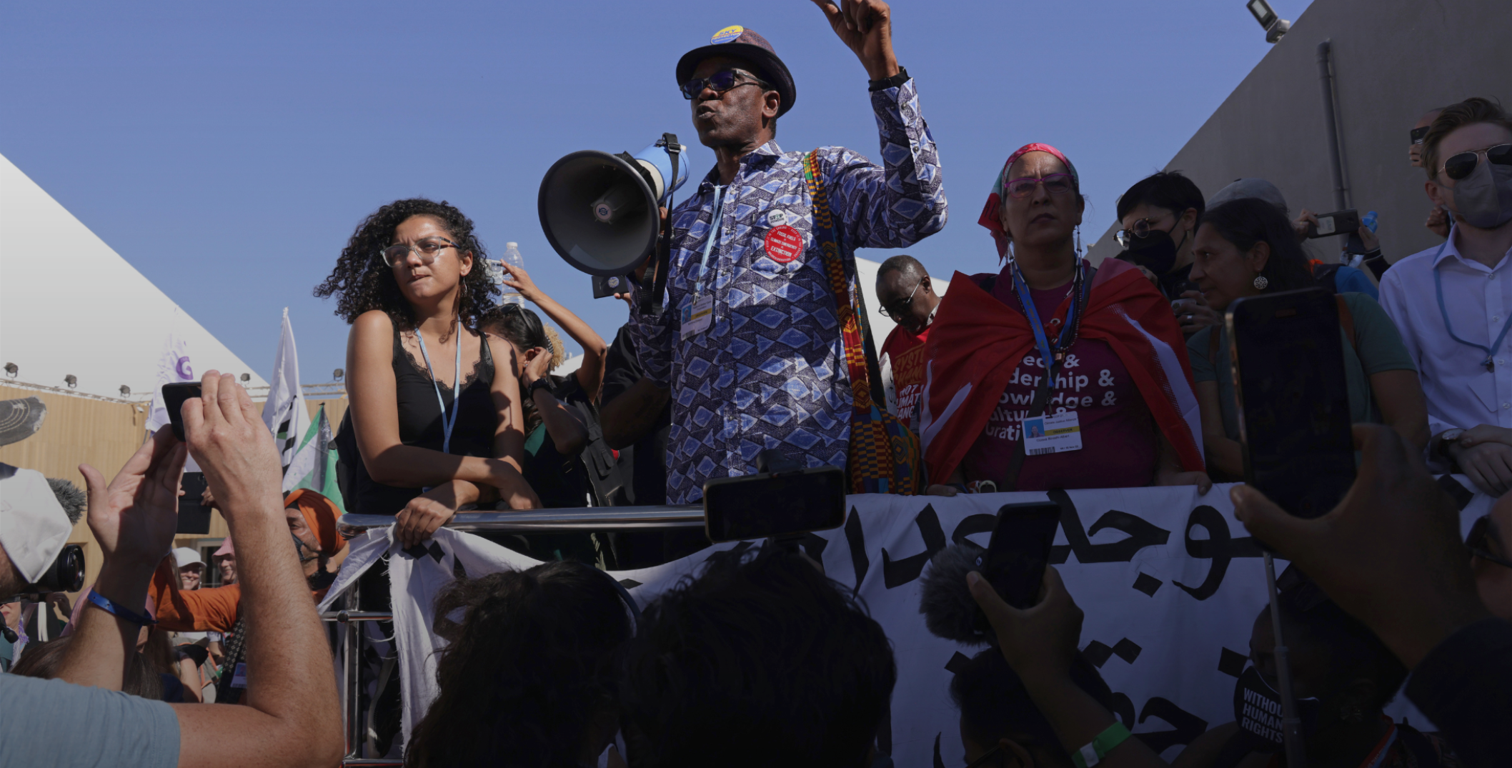 Nigerian activist speaks to protesters at COP27 conference in Egypt 