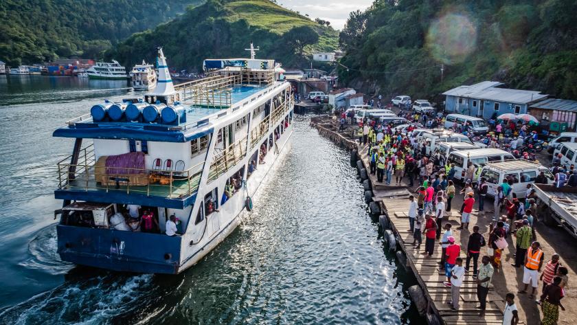Boat on the shore of Lake Kivu in the DRC