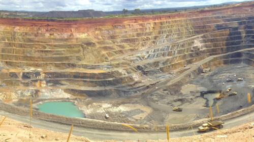 Industrial open pit cobalt mine in the DRC