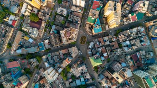 Overhead view of city