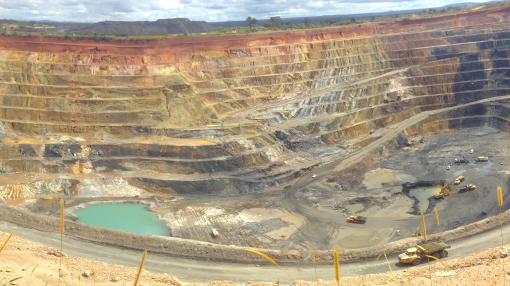 Industrial open pit cobalt mine in the DRC