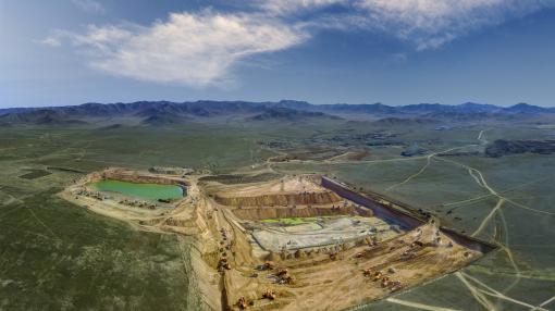 Open pit gold mine in Mongolia