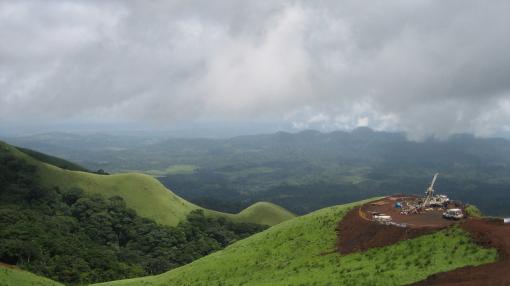 Drilling at Pic de Fon, Simandou, Guinea