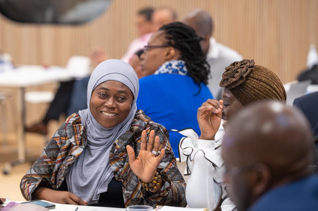 Female participants engaged in discussion at the NRGI and Blavatnik School of Government executive course